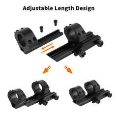 FOCUHUNTER offset cantilever mount fits 20mm Picatinny rails with solid alignment.