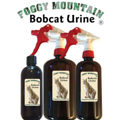 Foggy Mountain Bobcat Urine being sprayed outdoors to influence wildlife.