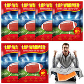 Foilswirl lap warmers package with four large, adhesive knee warmers.