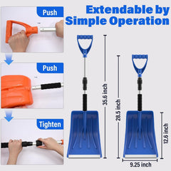FOLALIFE snow shovel with detachable design for compact trunk storage and quick use
