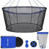 Foldable fishing net frame for pier use