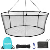 Foldable pier fishing net with sturdy frame and net