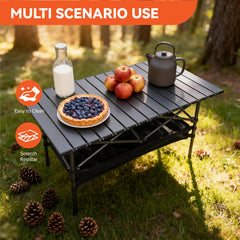 Folding Camping Table supports up to 110 lbs for gear and tools.