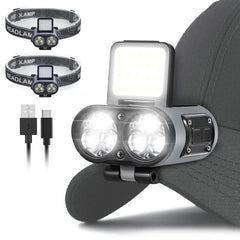 Foleto dual-led 900lm headlamp packaging shows powerful outdoor lighting.