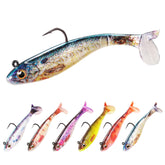 FONMANG 6-piece swim baits set in six color variations for bass and walleye fishing