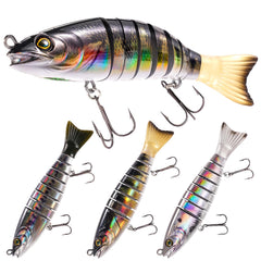 FONMANG SWIMPRO 6.5-inch multi-joint swimbait – front view with holographic finish