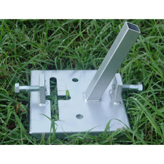 Foot pad accepts pipes or tubing with ID 1.25 inches or larger