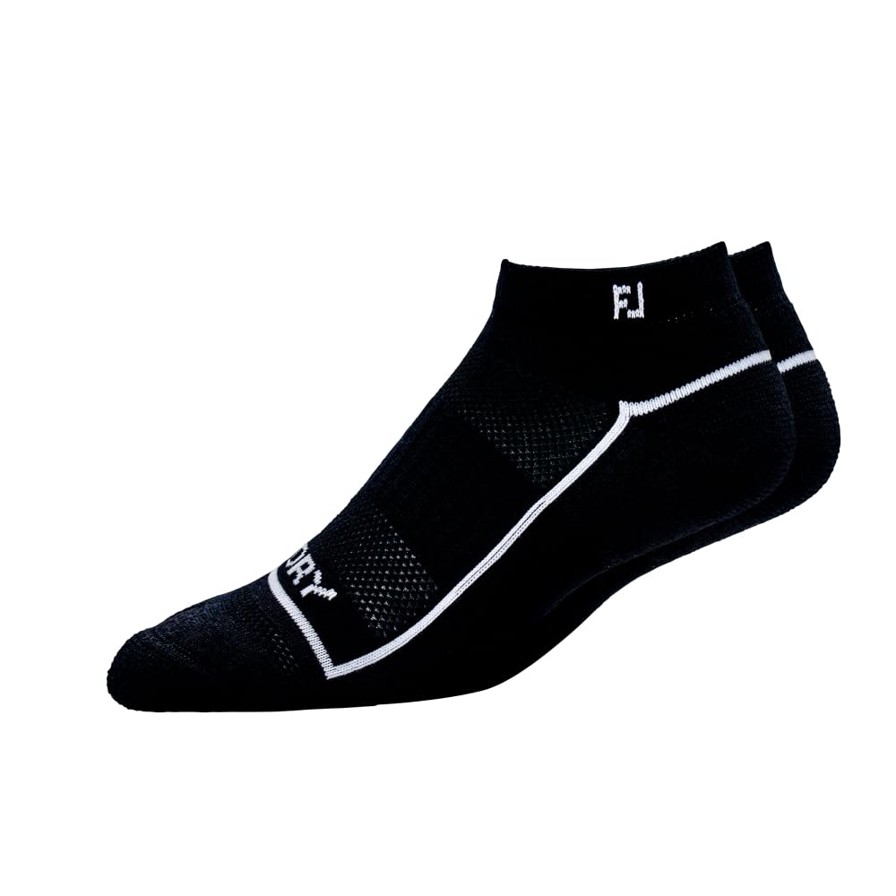 FootJoy ProDry Sportlet socks in black for all-day moisture-wicking comfort.