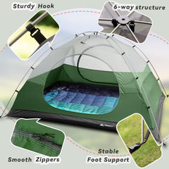 Forceatt camping tent spacious 3-person layout supports shared gear.