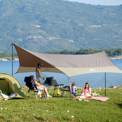 Forceatt tarp sun shade setup offers versatile outdoor shelter for picnics