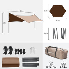 Forceatt tarp waterproof fabric closeup highlights 150D Oxford material