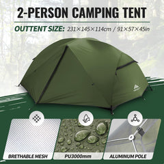 Forceatt 2-person tent door entry demonstrates easy access after a long hike
