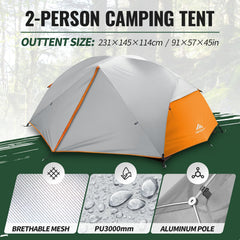 Forceatt two-person interior space shows roomy layout for two campers.