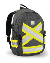 Forcefield Signal backpack front view highlights high-visibility design for safe outdoor commuting.
