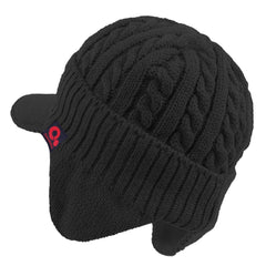 Knitted texture and protective brim close-up - black
