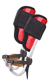 FORESTER climbing spikes with aluminum frame for lightweight, durable tree work support.