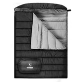 Forinbuy 0-degree double sleeping bag outer layer blocks cold for camping.