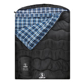 Forinbuy 0 Degree flannel double sleeping bag outer shell offers rugged protection for cold camping nights.