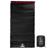 Forinbuy flannel sleeping bag front view shows roomy XL size for deep outdoors sleep