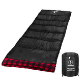 Forinbuy flannel sleeping bag outer shell offers windproof, waterproof protection.