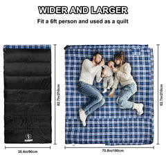 FORINBUY sleeping bag side zipper for easy entry and heat retention.