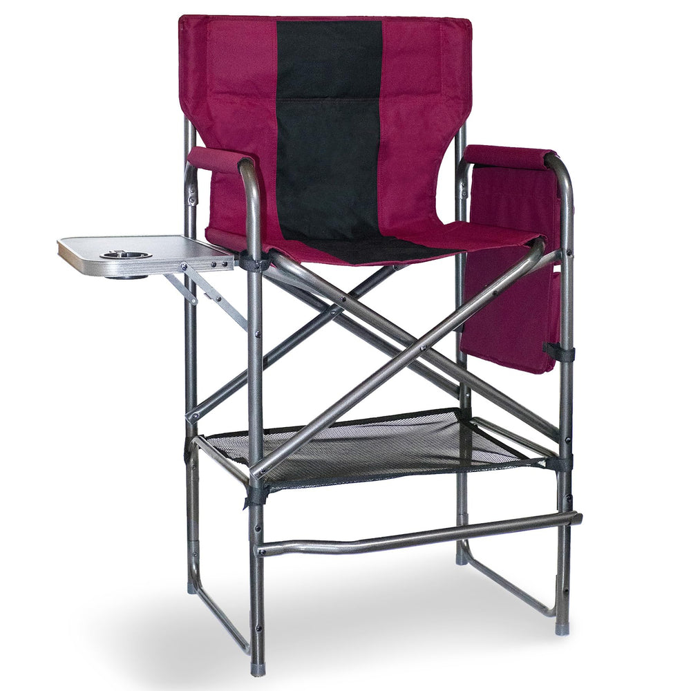 Foristrail 30-inch director chair with side table ready for makeup touch-ups.