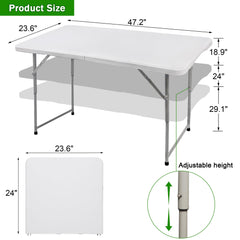 FORUP folding utility table with sturdy legs ensures stable outdoor use.