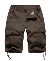 Foursteeds women's cotton cargo shorts front view for summer hiking with multi-pocket design.