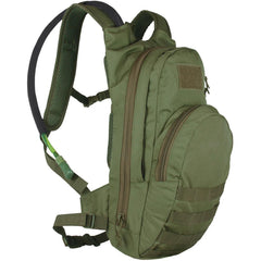 Fox Outdoor Compact Hydration Backpack front view with MOLLE panel and Stay-Cool mesh back for comfort
