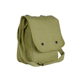 Fox Outdoor Map Case in olive drab, front view, sturdy canvas and organized main compartment.