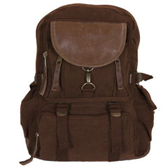 Fox Outdoor Retro Parisian City Daypack in vintage brown with laptop sleeve for daily commuting
