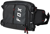 Fox Racing Lumbar Hydration Pack on a rider, showcasing a slim profile for all-day rides.