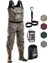 Foxelli chest waders boot-foot design enables quick on/off for on-the-water comfort