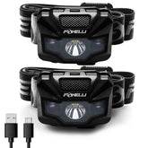Foxelli USB-C headlamp white beam delivers bright hands-free light for nighttime tasks.