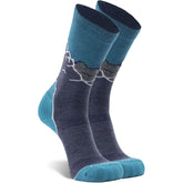 Fox River Sumter hiking sock in navy with reinforced heel for trail durability.