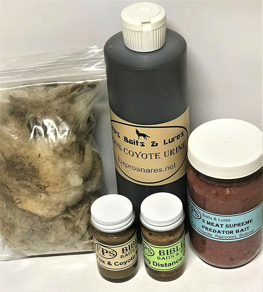 FPS Coyote Lure & Bait Kit 1 contents for field setup.