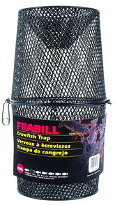 Frabill Crawfish Trap close-up in black, showcasing rugged steel construction for easier baiting and capture.