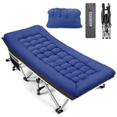 Fragess azure foldable camping cot setup for quick campsite use and comfort