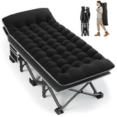 Fragess portable camping cot with thick mattress delivers comfy outdoor sleep