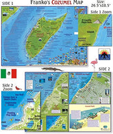 Franko Maps Cozumel Dive Map cover for travel-ready reef planning