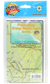 Franko Maps Orange County Coast diving map highlights dive spots for planning.