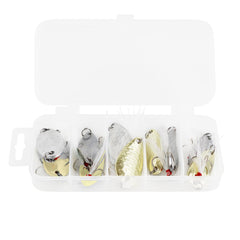 Free Fisher 10Pcs Fishing Lures Spoons set with 5 sizes (2 pcs each) and treble hooks
