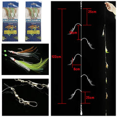 White bait rigs made from genuine fish skin with scent