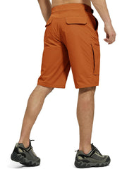 FREE SOLDIER cargo hiking shorts orange waistband closeup showing adjustable fit