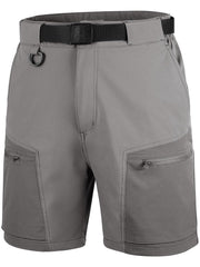 FREE SOLDIER men's cargo hiking shorts fabric close-up showing breathable stretch for comfort
