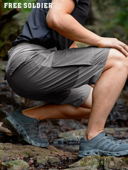 FREE SOLDIER shorts showing multiple pockets for easy tool access.