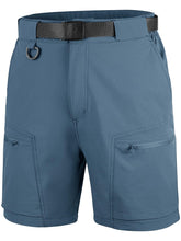 Free Soldier men's cargo hiking shorts sky blue front view for lightweight all-day comfort