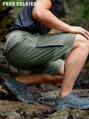 FREE SOLDIER men's cargo shorts waistline adjustable for a secure, comfortable fit