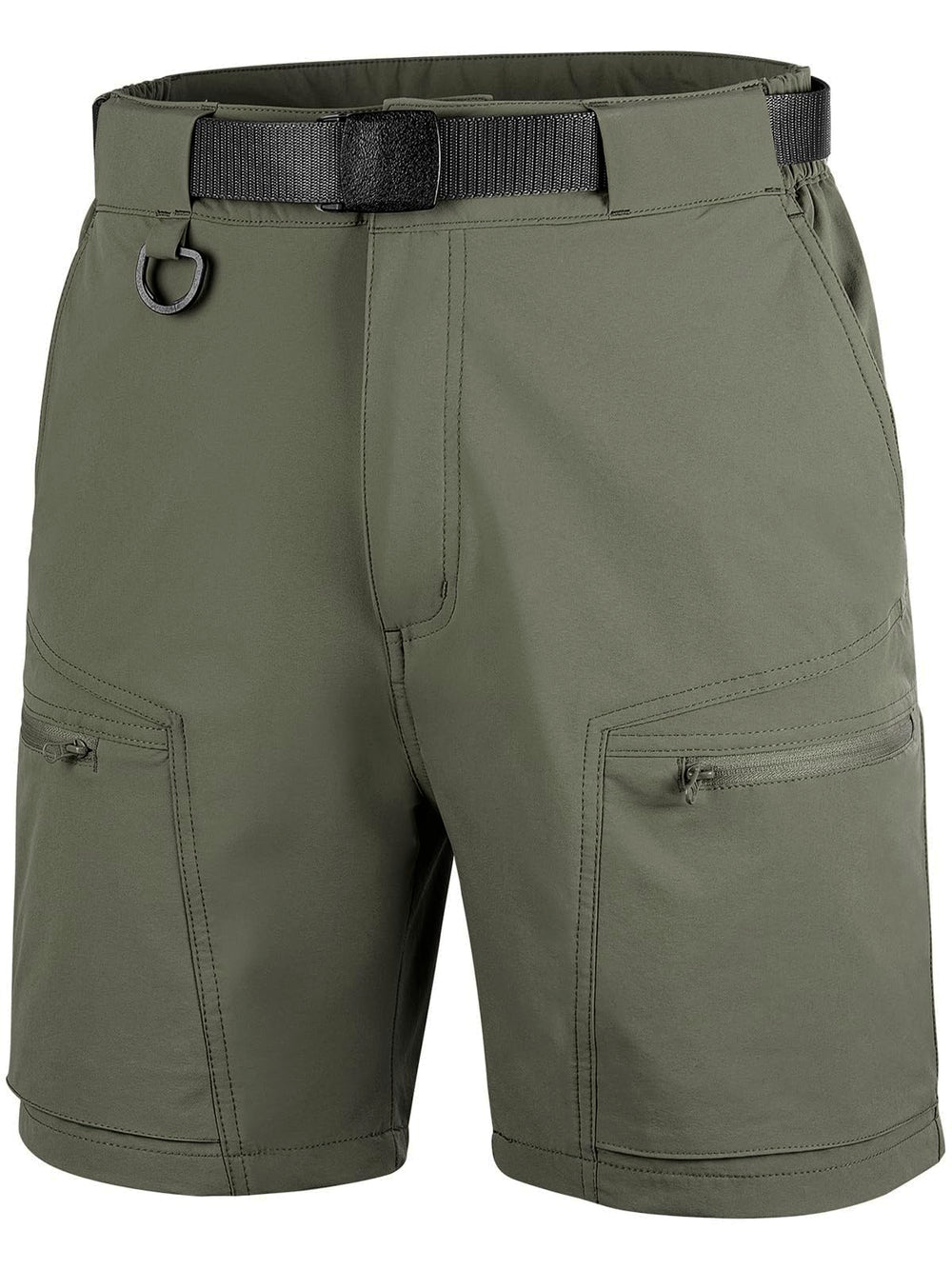 FREE SOLDIER men's cargo shorts front view highlighting lightweight fabric ideal for hiking.