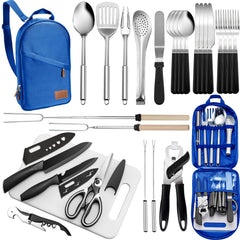 Freehiker portable camping kitchen utensil set front view highlights compact carry for travel.